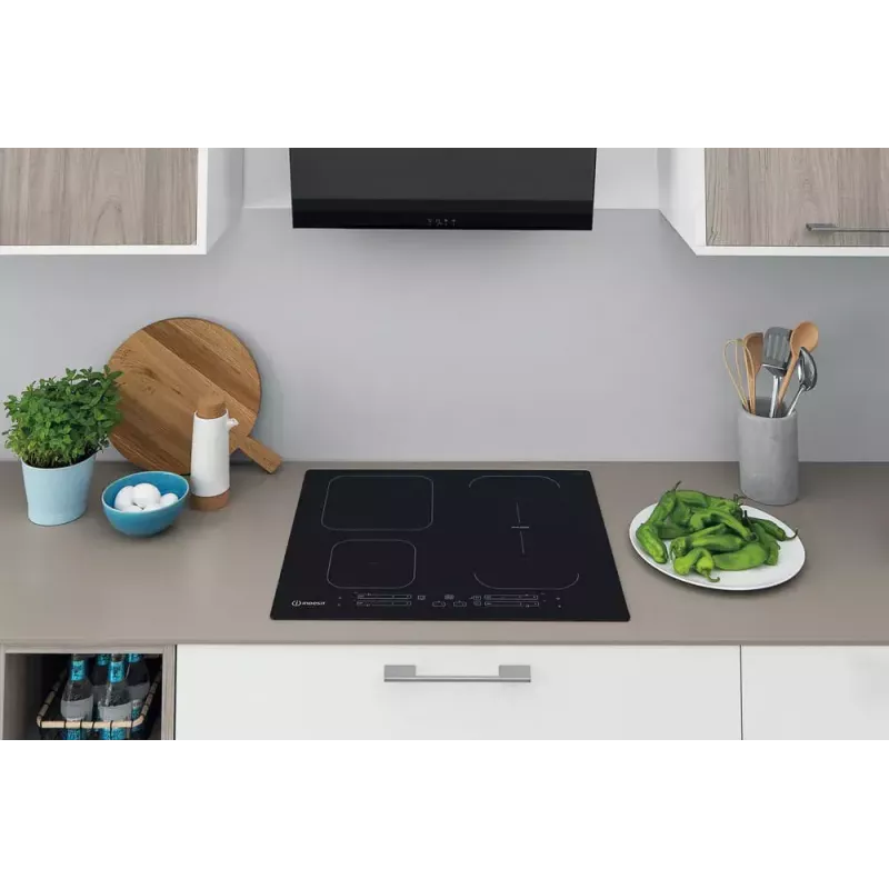 Indesit IB 65B60 NE Placa de indução de encastre 59 cm Preto 4 zona(s)