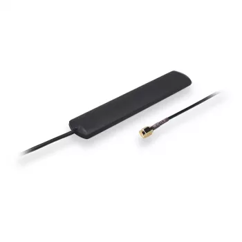 Antena de rede TELTONIKA PR1AS420 — 2 dBi, 0,824–0,96 / 1,71–2,17 GHz, 50 Ω, SMA macho, linear, preta