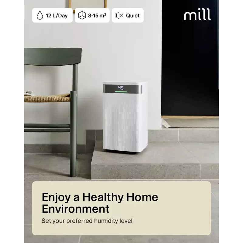 Desumidificador Mill MDH12 200W para espaços até 15 m²