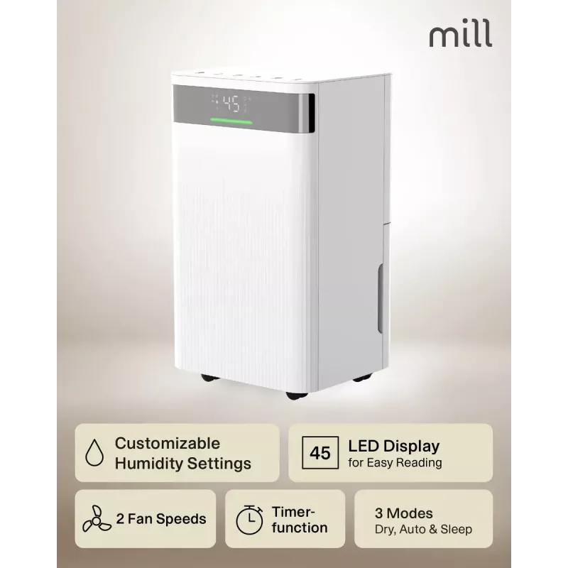Desumidificador Mill MDH12 200W para espaços até 15 m²