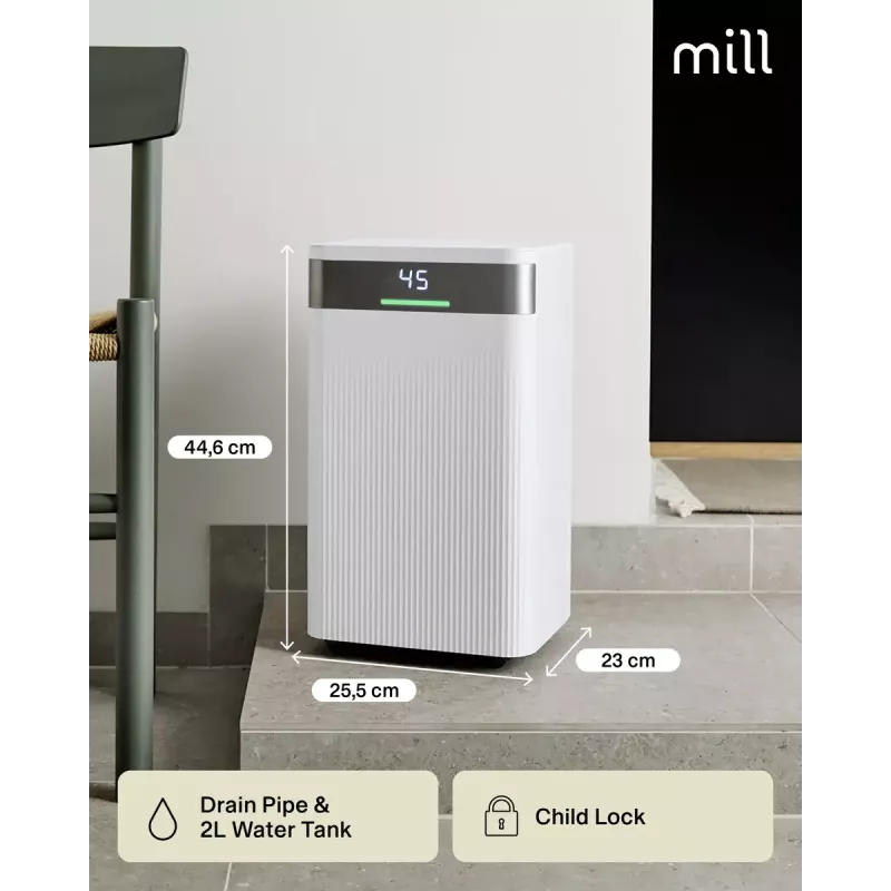 Desumidificador Mill MDH12 200W para espaços até 15 m²