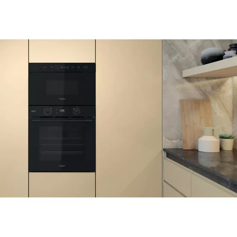 Micro-ondas de encastrar Whirlpool MBNA920B, grelhador, 750 W, 22 L, preto, porta push