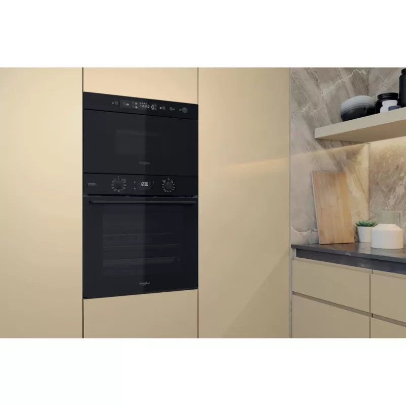 Micro-ondas de encastrar Whirlpool MBNA920B, grelhador, 750 W, 22 L, preto, porta push