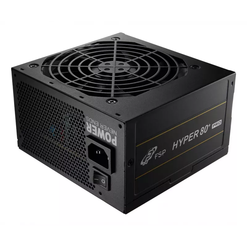 Fonte de alimentação FSP HYPER 80+ PRO 650W ATX ATX3.1 preta, 650 W, 220 - 240 V, 50/60 Hz, 5 A, ativa, 100 W