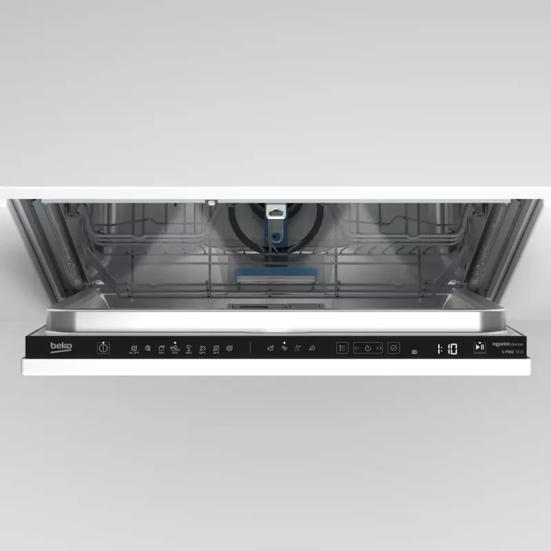 Máquina de lavar loiça BEKO | BDIN38542P | Encastre | Largura 60 cm | Número de conjuntos 15 | Número de programas 8 | Classe de eficiência energética C | Visor | Função AquaStop | Branco