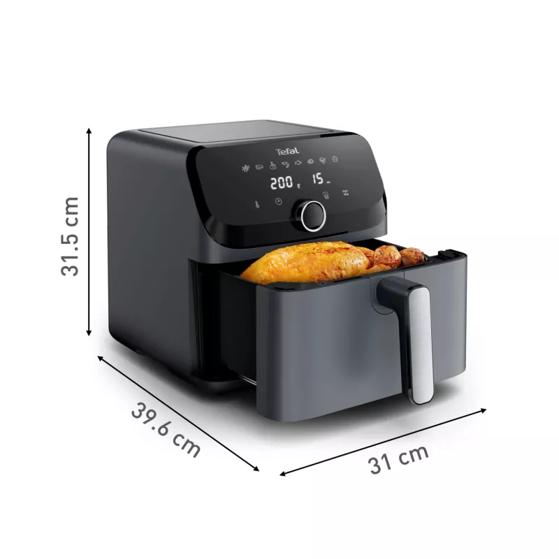 Fritadeira Tefal Easy Fry Mega EY855BE0 individual 7,5 l de bancada 2020 W fritadeira de ar quente cinzenta