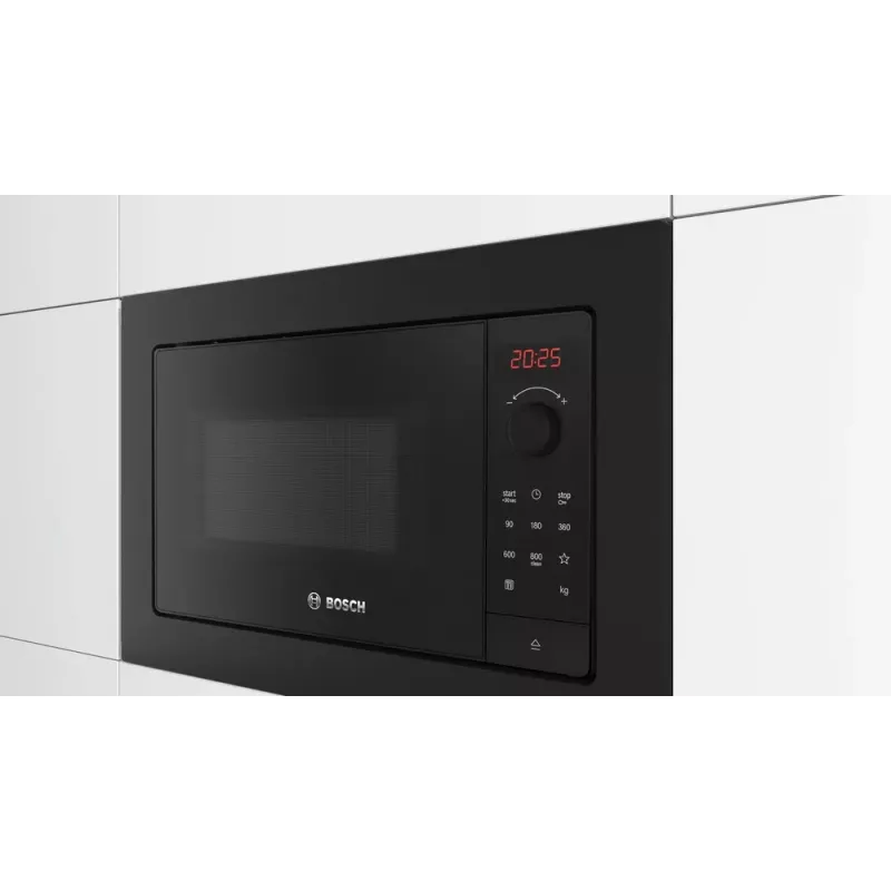 Micro-ondas encastrável Bosch Serie 2 BFL623MB4 20 L 800 W visor LED preto botão rotativo