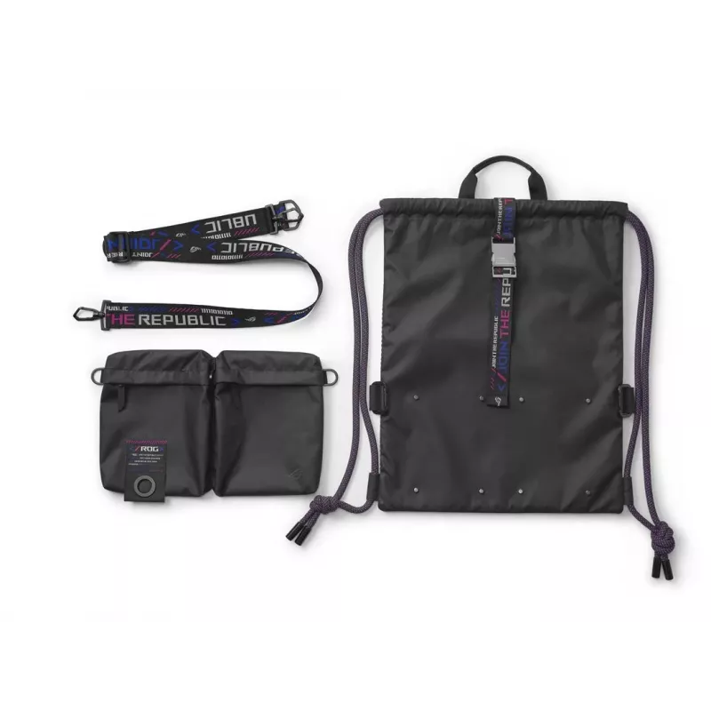 Mochila ASUS BD3700 ROG SLASH bolsa multifunções com cordão preta 810g