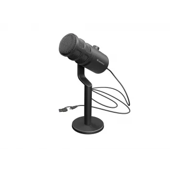 Microfone para PC com fios GENESIS Radium 350D – USB Type-A/Type-C, sensibilidade -48 dB, 16–14.000 Hz, cabo de 2,5 m, preto