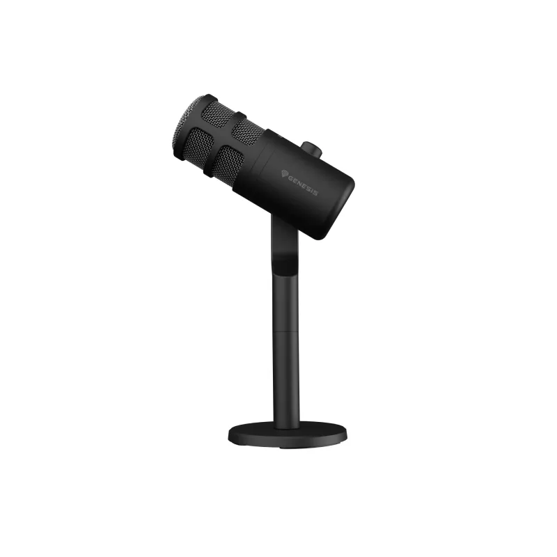 Microfone para PC com fios GENESIS Radium 350D – USB Type-A/Type-C, sensibilidade -48 dB, 16–14.000 Hz, cabo de 2,5 m, preto