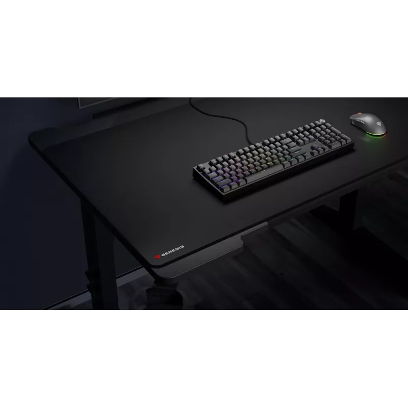 GENESIS Carbon 500 Hyper Logo, preto, monocromático, tecido, borracha, tapete de rato gaming