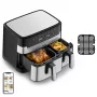 Fritadeira Tefal Dual Easy Fry & Grill EY905D dupla 8,3 L de bancada 2700 W fritadeira de ar quente aço inoxidável