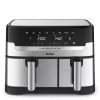 Fritadeira Tefal Dual Easy Fry & Grill EY905D dupla 8,3 L de bancada 2700 W fritadeira de ar quente aço inoxidável