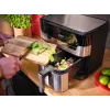 Fritadeira Tefal Dual Easy Fry & Grill EY905D dupla 8,3 L de bancada 2700 W fritadeira de ar quente aço inoxidável
