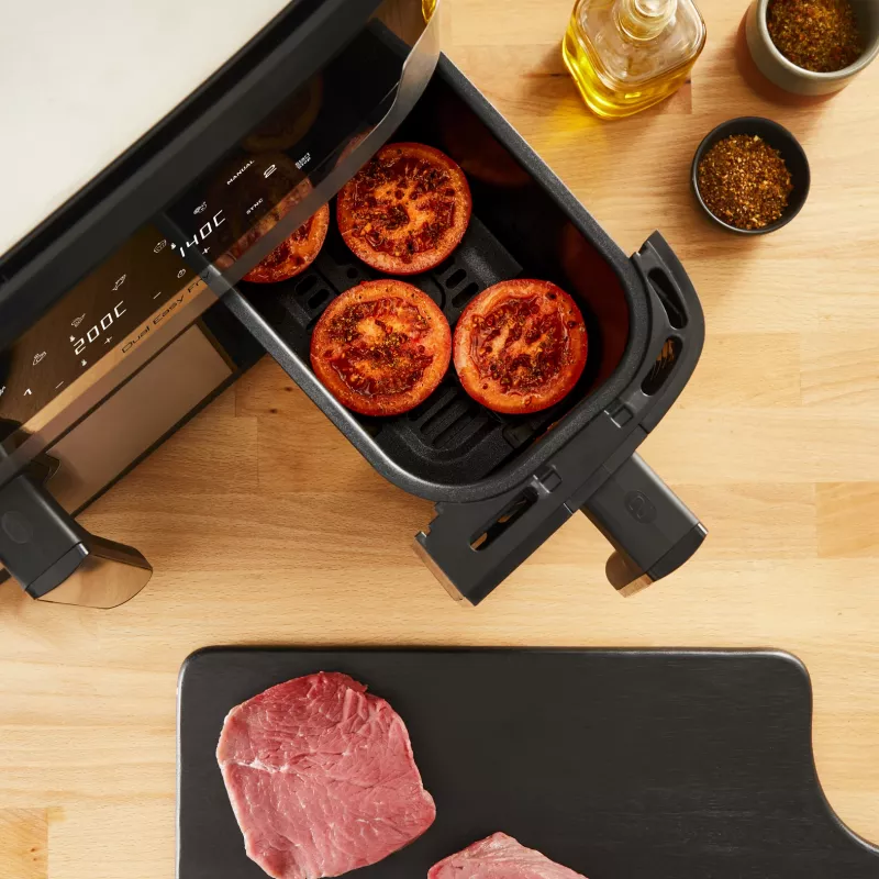 Fritadeira Tefal Dual Easy Fry & Grill EY905D dupla 8,3 L de bancada 2700 W fritadeira de ar quente aço inoxidável