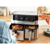 Fritadeira Tefal Dual Easy Fry & Grill EY905D dupla 8,3 L de bancada 2700 W fritadeira de ar quente aço inoxidável