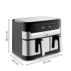 Fritadeira Tefal Dual Easy Fry & Grill EY905D dupla 8,3 L de bancada 2700 W fritadeira de ar quente aço inoxidável