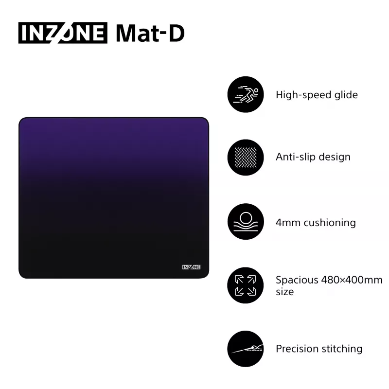 Tapete de rato gaming Sony INZONE Mat-D preto