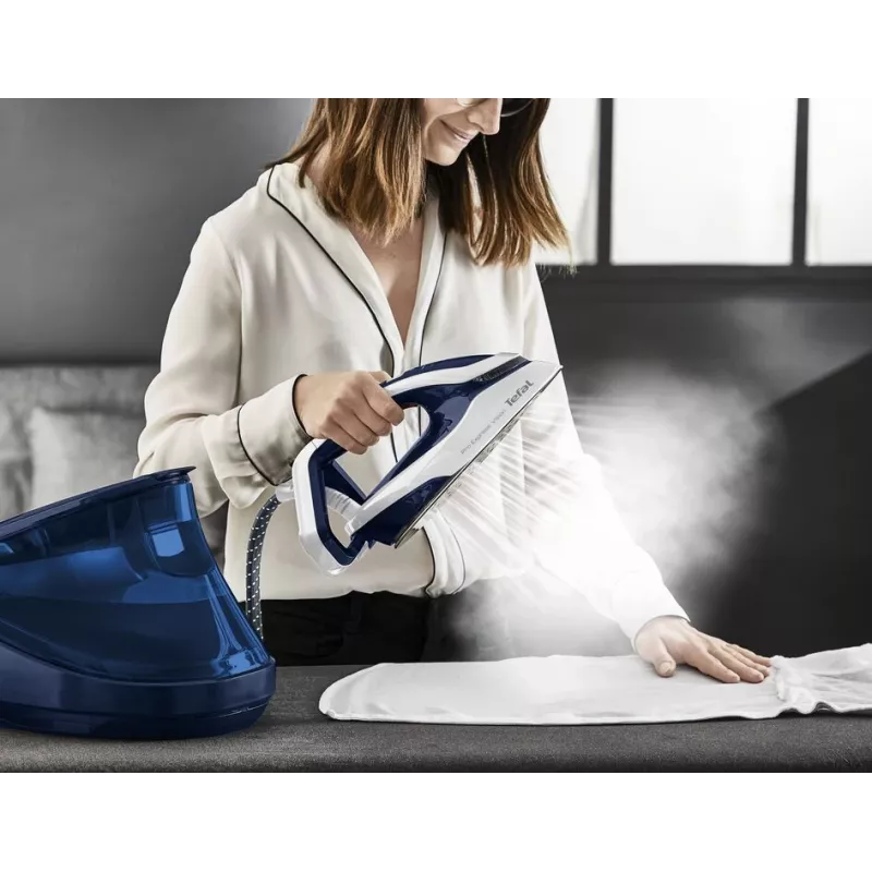 Ferro de engomar Tefal Pro Express Vision GV9812 3000 W 1,1 L base Durilium AirGlide Autoclean azul, branco