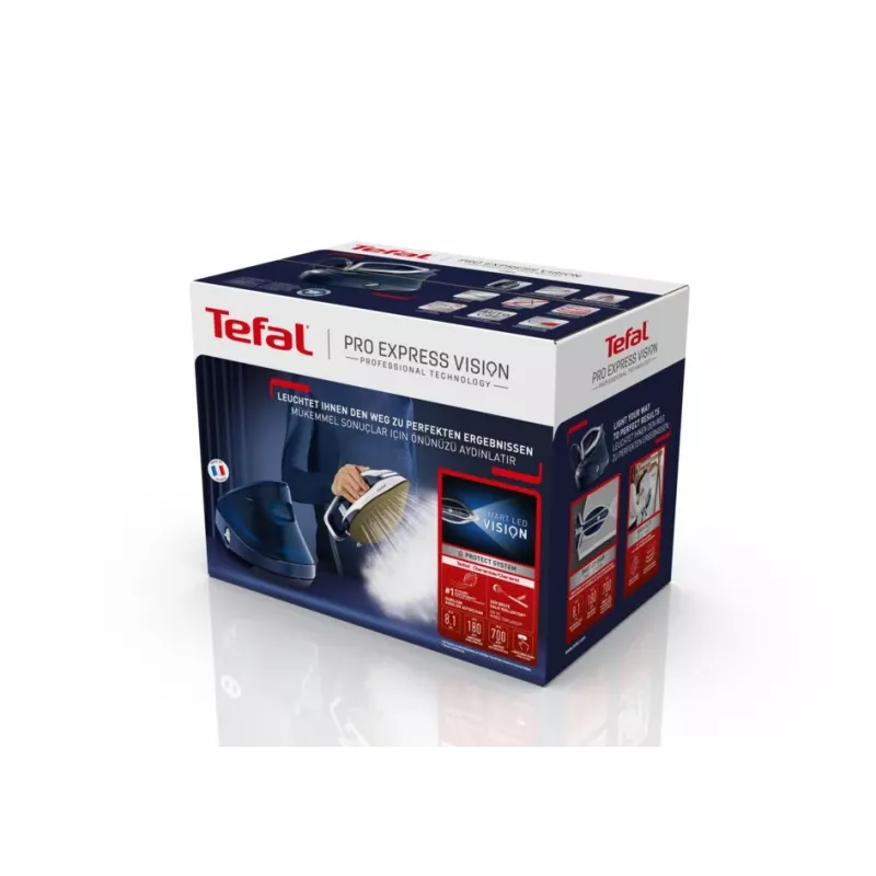 Ferro de engomar Tefal Pro Express Vision GV9812 3000 W 1,1 L base Durilium AirGlide Autoclean azul, branco