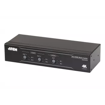 Comutador de matriz HDMI ATEN 2 x 2 True 4K com desincorporador de áudio