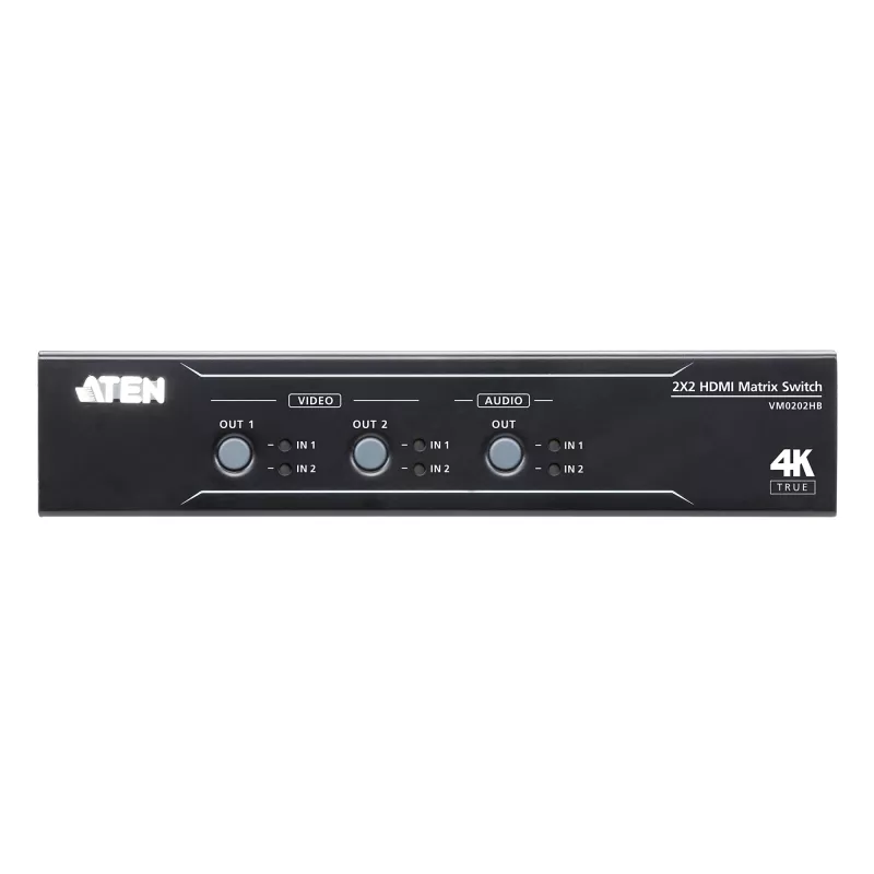 Comutador de matriz HDMI ATEN 2 x 2 True 4K com desincorporador de áudio