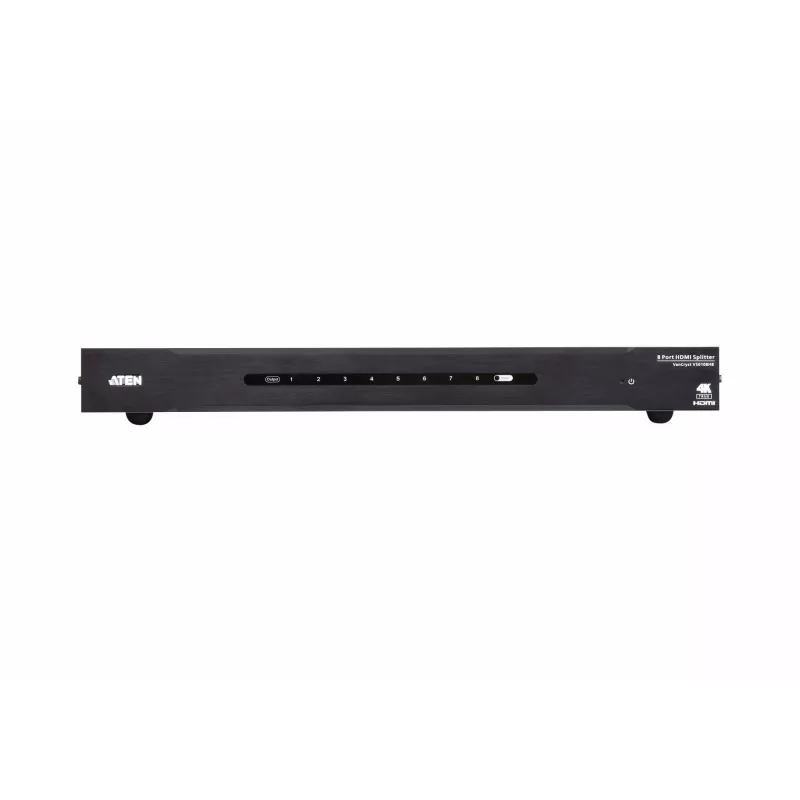 Splitter HDMI ATEN 8 portas True 4K, HDMI, 8x HDMI, 4096 x 2160 píxeis, preto, metal, 4K Ultra HD