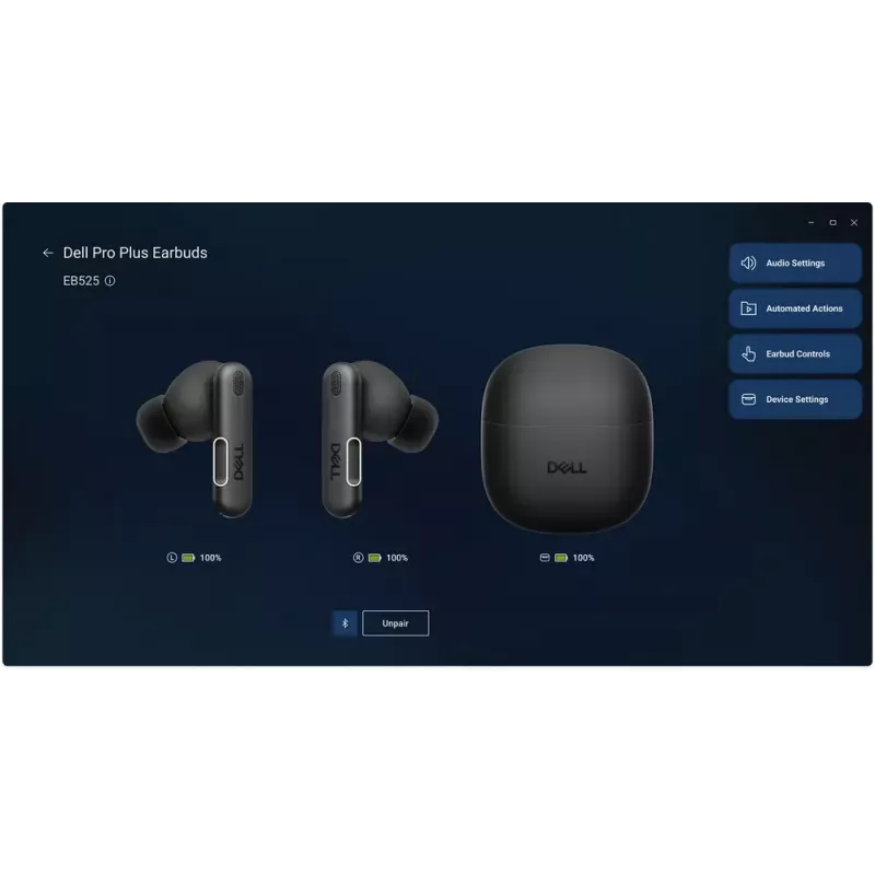Headset DELL EB525 True Wireless Stereo (TWS) In-Ear Chamadas/Música Bluetooth preto
