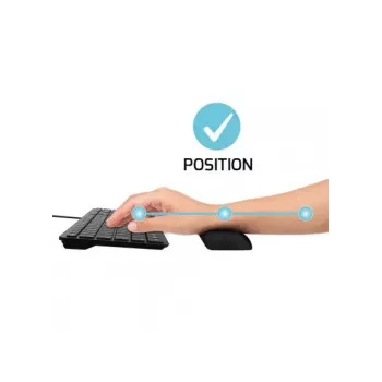 Apoio de pulso Port Designs 900718 — gel/silicone/borracha/poliéster, 400 × 60 × 20 mm, preto
