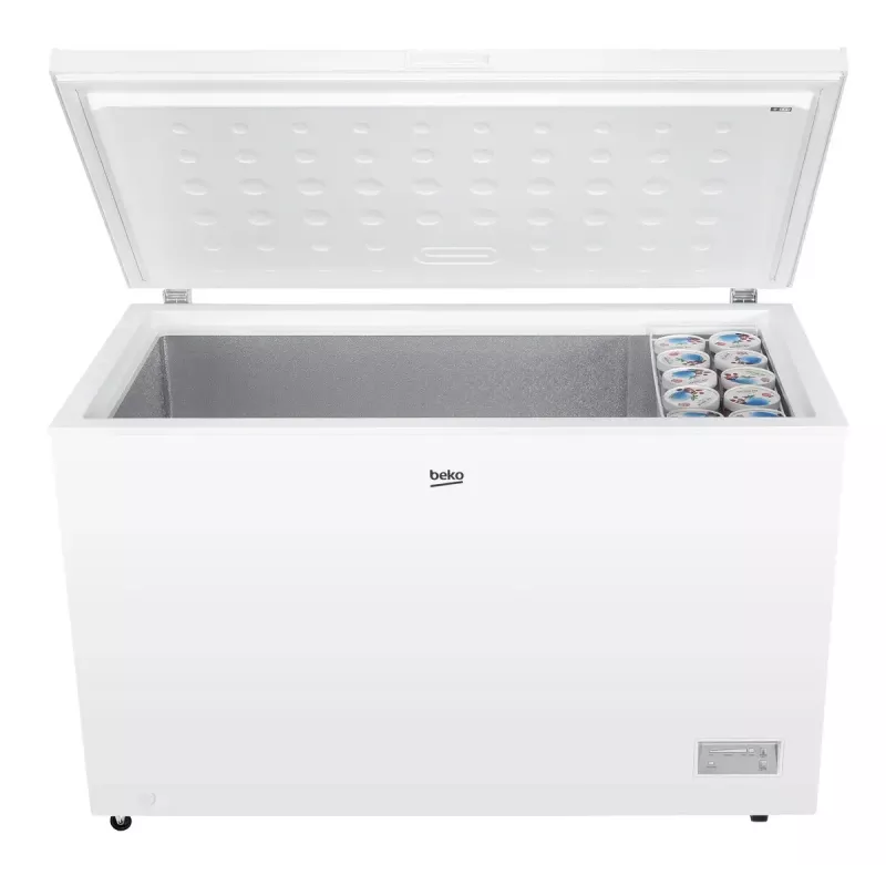 Arca congeladora BEKO CF380EWN — 371 l, compressor Inverter, classe E, branco