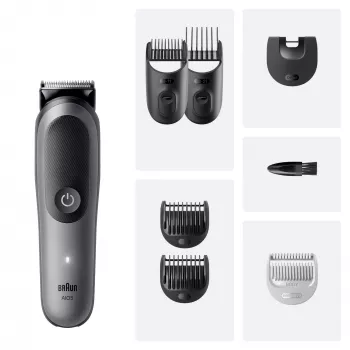 Braun Series 5 AIO5520 All-in-One kit de cuidado pessoal 7 em 1, sem fios, 14 definições de comprimento, preto