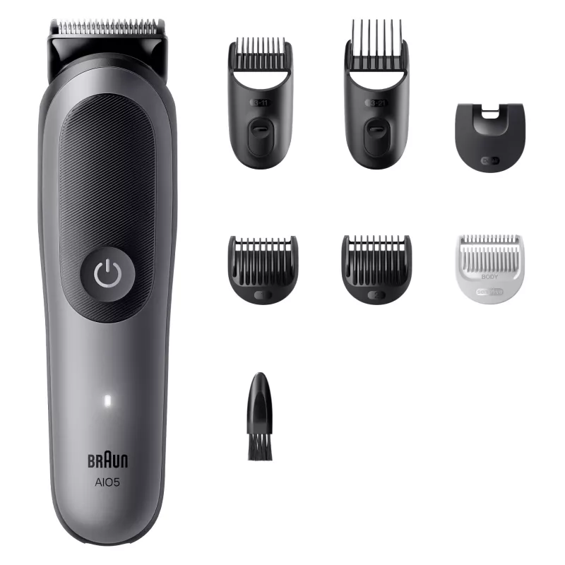 Braun Series 5 AIO5520 All-in-One kit de cuidado pessoal 7 em 1, sem fios, 14 definições de comprimento, preto