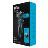 Máquina de barbear de lâminas BRAUN Series 5 51-M1000s — 3 cabeças, molhado e seco, bateria de iões de lítio, carregamento rápido, preto/azul