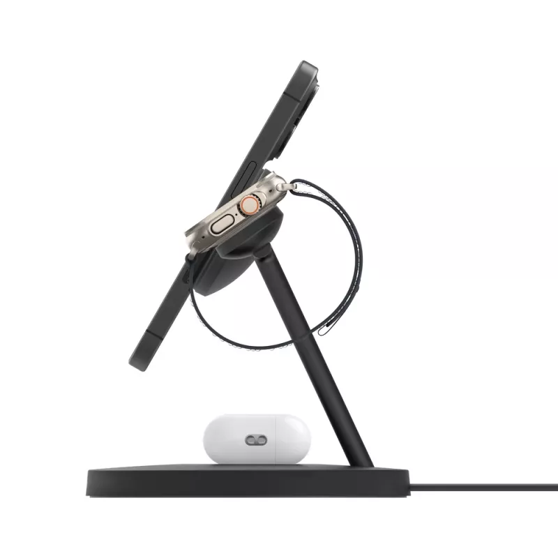 Suporte de carregamento sem fios BELKIN - Boost Charge Pro - 3 em 1 com Qi2 15 W - preto