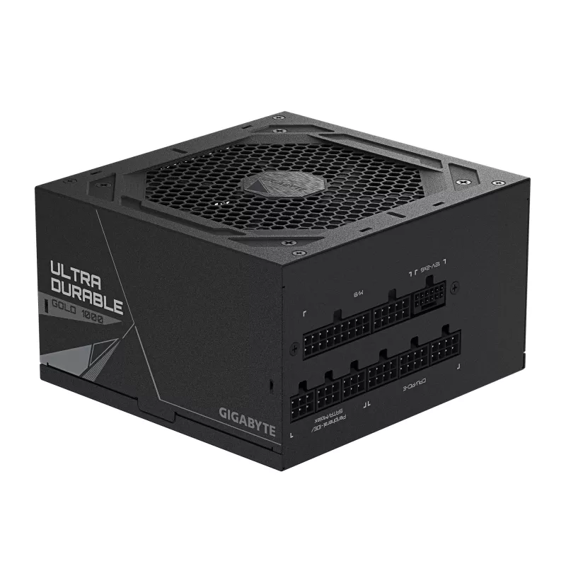 Fonte de alimentação GIGABYTE UD1000GM PG5 V2 – PCIe Gen 5.1, 80 PLUS Gold, construção totalmente modular, ventoinha de 120 mm, compatível com ATX 3.1, ficha EU