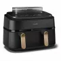 Fritadeira Philips 5000 Série NA552/00 dupla 9 L de bancada 2750 W fritadeira de ar quente preto, dourado