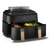 Fritadeira Philips 5000 Série NA552/00 dupla 9 L de bancada 2750 W fritadeira de ar quente preto, dourado
