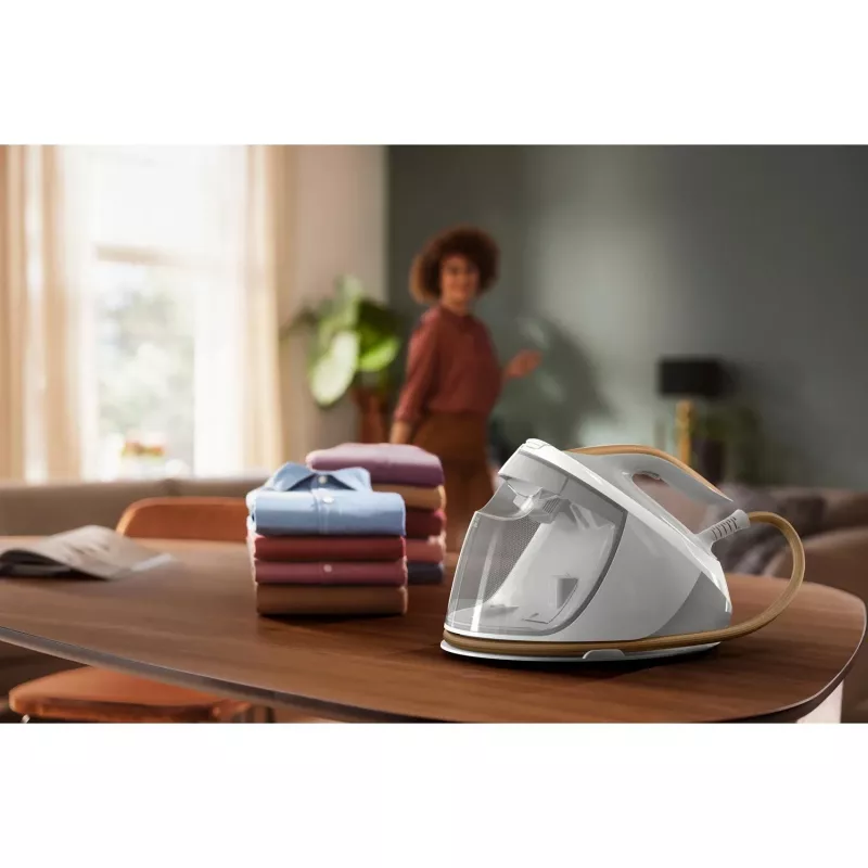 Central de engomar a vapor Philips 7000 Série PSG7040/10 2100 W 1,8 L base SteamGlide Elite dourado, branco