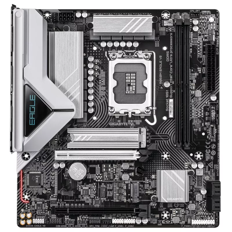 Motherboard GIGABYTE B860M EAGLE V2 — Micro ATX, LGA 1851, Intel B860, 2 DIMM DDR5 até 9066 MHz, PCIe 5.0, 2.5GbE