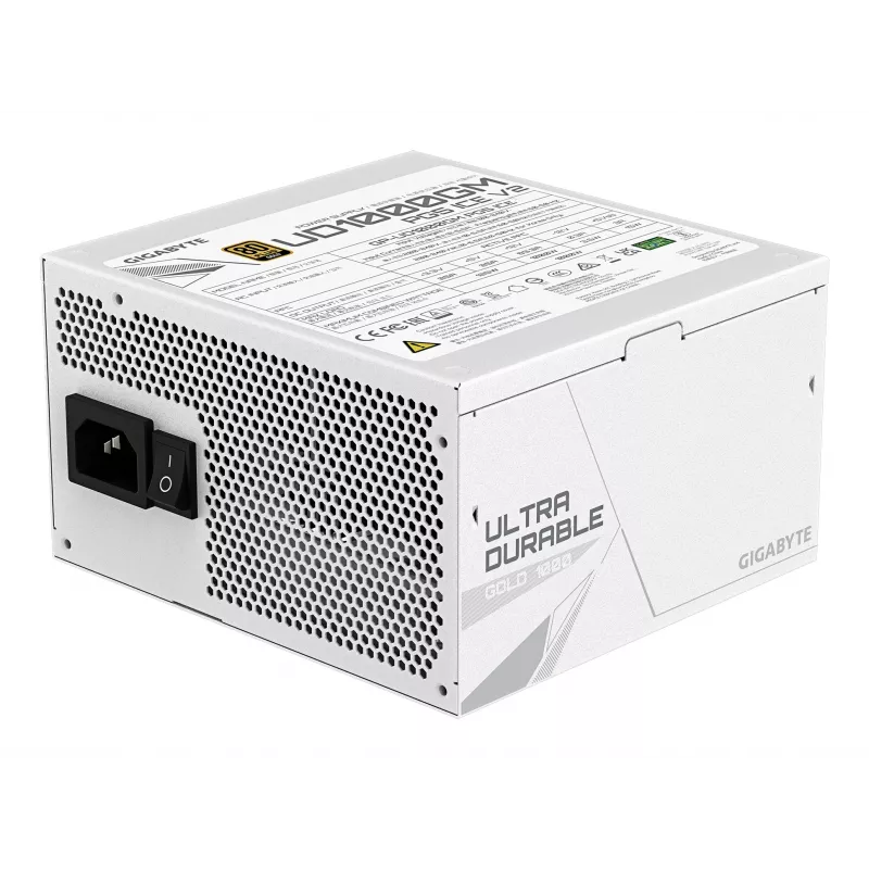 Fonte de alimentação GIGABYTE UD1000GM PG5 V2 1000W ATX 3.1 totalmente modular 80 PLUS Gold branca