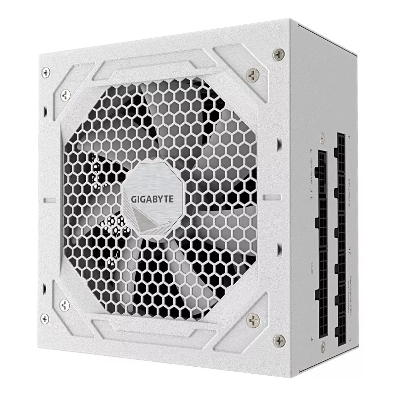 Fonte de alimentação GIGABYTE UD750GM PG5 V2 750W ATX 3.1, 80 PLUS Gold, totalmente modular, 8 SATA, 4x (6+2) PCIe, 2x EPS, branca