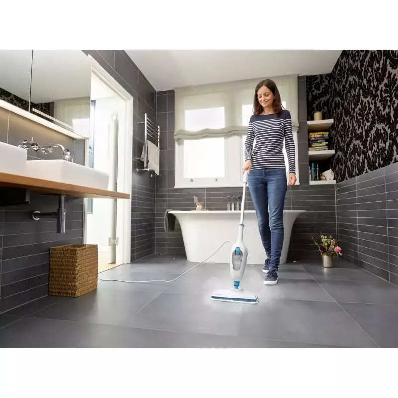 Black & Decker FSMH13E5-QS esfregona a vapor 5 em 1, 1300 W, com fio, depósito de água de 0,38 l, branco/azul