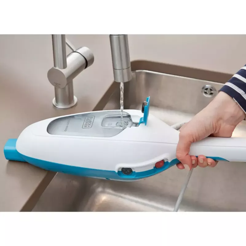 Black & Decker FSMH13E5-QS esfregona a vapor 5 em 1, 1300 W, com fio, depósito de água de 0,38 l, branco/azul
