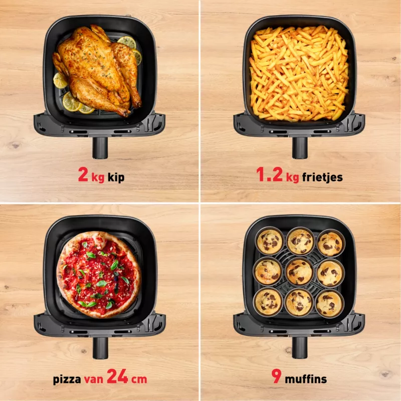 Fritadeira Tefal Easy Fry Mega EY855D10 individual 7,5 l de pé 2020 W fritadeira de ar quente preta, aço inoxidável