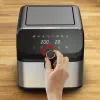 Fritadeira Tefal Easy Fry Mega EY855D10 individual 7,5 l de pé 2020 W fritadeira de ar quente preta, aço inoxidável