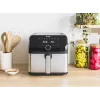 Fritadeira Tefal Easy Fry Mega EY855D10 individual 7,5 l de pé 2020 W fritadeira de ar quente preta, aço inoxidável