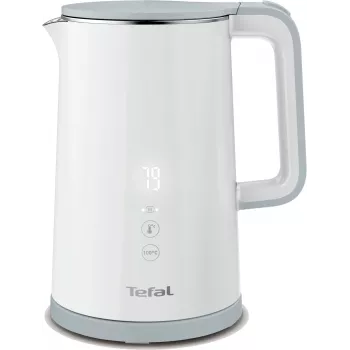 Chaleira elétrica Tefal KO6931, 1,5 L, 1800 W, branca, 5 definições de temperatura, função de manutenção de calor 30 min.