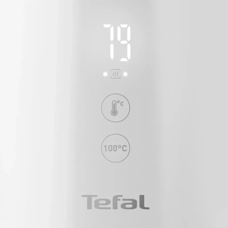Chaleira elétrica Tefal KO6931, 1,5 L, 1800 W, branca, 5 definições de temperatura, função de manutenção de calor 30 min.