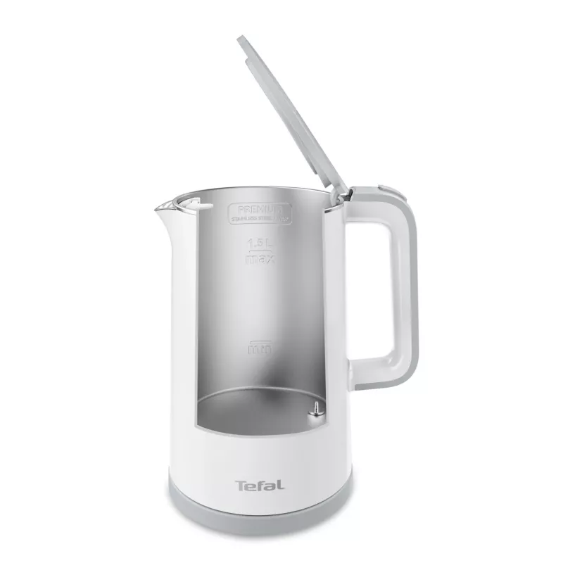 Chaleira elétrica Tefal KO6931, 1,5 L, 1800 W, branca, 5 definições de temperatura, função de manutenção de calor 30 min.