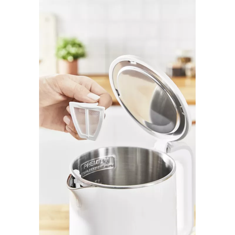 Chaleira elétrica Tefal KO6931, 1,5 L, 1800 W, branca, 5 definições de temperatura, função de manutenção de calor 30 min.